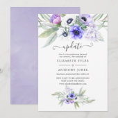 Pastel Violet Floral Wedding Update Einladung (Vorne/Hinten)