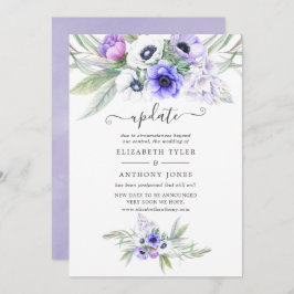 Pastel Violet Floral Wedding Update Einladung