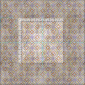 Pastel Violet Lila Orange Circles Mosaikmuster Stoff (Kachel)