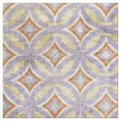 Pastel Violet Lila Orange Circles Mosaikmuster Stoff (Nahaufnahme)