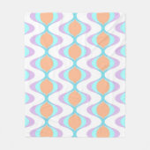 Pastel Violet Orange Aqua Blue Ogee White Waves Fleecedecke (Vorderseite)