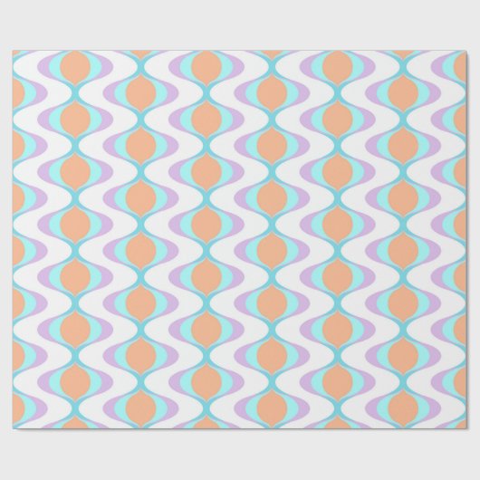 Pastel Violet Orange Aqua Blue Ogee White Waves Geschenkpapier (Flach)
