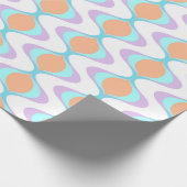 Pastel Violet Orange Aqua Blue Ogee White Waves Geschenkpapier (Ecke)