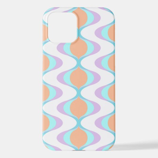 Pastel Violet Orange Aqua Blue Ogee White Waves iPhone Hülle (Rückseite)