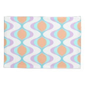 Pastel Violet Orange Aqua Blue Ogee White Waves Kissenbezug (Rückseite-Links)