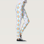 Pastel Violet Orange Aqua Blue Ogee White Waves Leggings (Rechts)