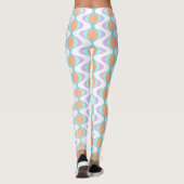 Pastel Violet Orange Aqua Blue Ogee White Waves Leggings (Rückseite)