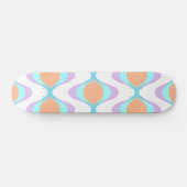 Pastel Violet Orange Aqua Blue Ogee White Waves Skateboard (Horizontal)