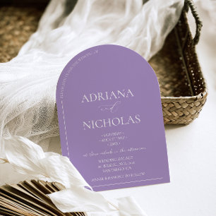 Pastel Violet Simple Modern Wedding Einladung