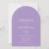 Pastel Violet Simple Modern Wedding Einladung (Vorderseite)