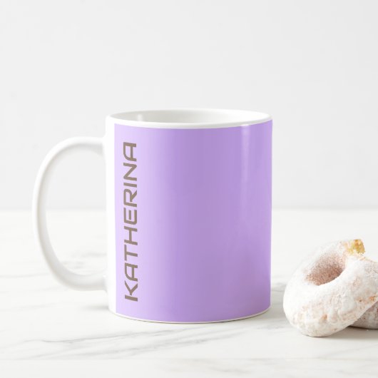 Pastel Violet Solid Color Personalisiert Kaffeetasse (Mit Donut)