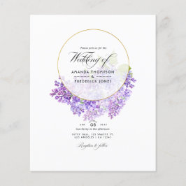 Pastel Violet und Gold Geometric Herbarium Hochzei Flyer