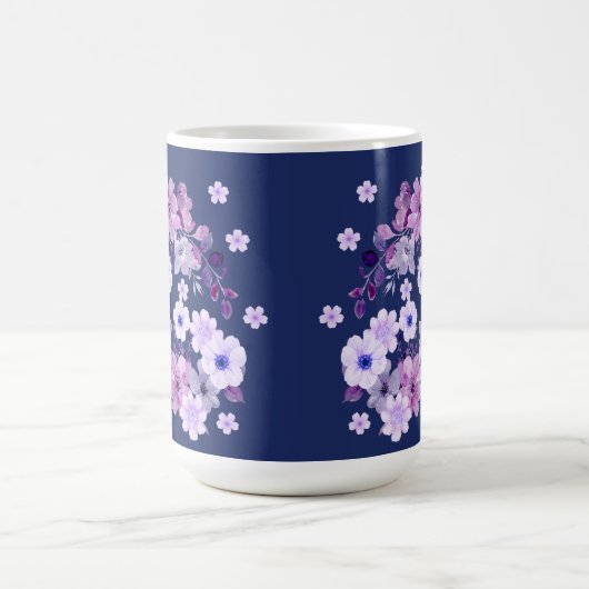 Pastel Violet Wasserfarbe Blume Kaffeetasse (Mittel)