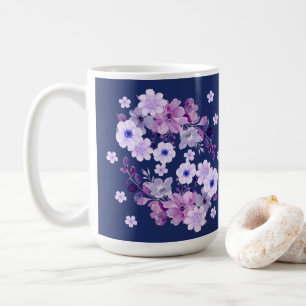 Pastel Violet Wasserfarbe Blume Kaffeetasse