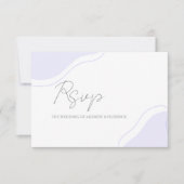Pastel Violet Wedding Blob Card Fine Lines Editabl RSVP Karte (Vorderseite)