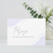Pastel Violet Wedding Blob Card Fine Lines Editabl RSVP Karte (Stehend Vorderseite)