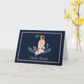 Pastel-Vogel Karte (Gelbe Blume)