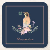 Pastel-Vogel Rechteckiger Pappuntersetzer (Vorderseite)