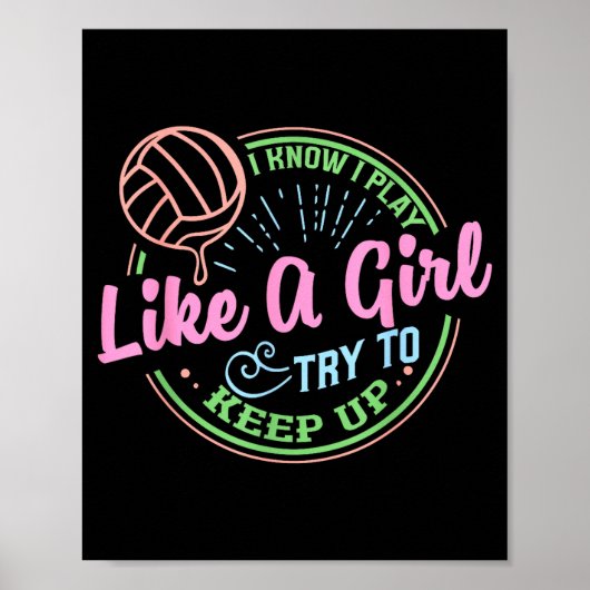 Pastel Volleyball Quote Design For Confident Athle Poster (Vorne)