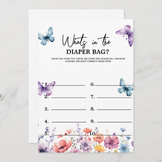 Pastel, was in der Tasche Baby Duschspielkarte Einladung (Vorne/Hinten)