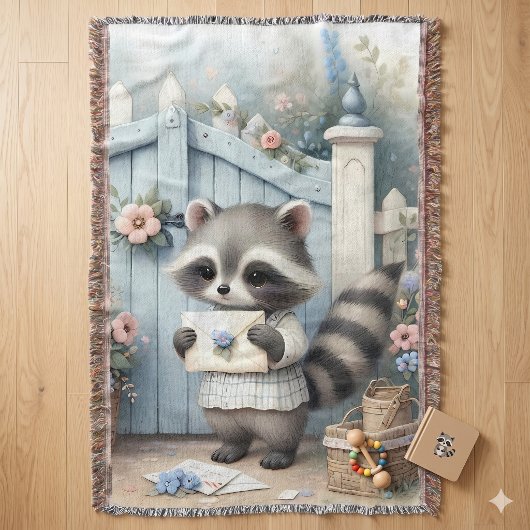 Pastel-Waschbär-Briefgarten Decke
