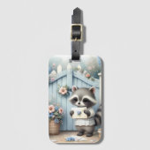 Pastel-Waschbär-Briefgarten Gepäckanhänger (Vorderseite Vertikal)