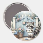 Pastel-Waschbären-Briefgarten Magnet (Vorderseite/Rückseite)