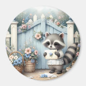 Pastel-Waschbären-Briefgarten Magnet (Vorne)