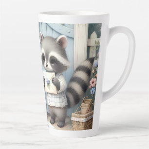 Pastel-Waschbären-Briefgarten Milchtasse