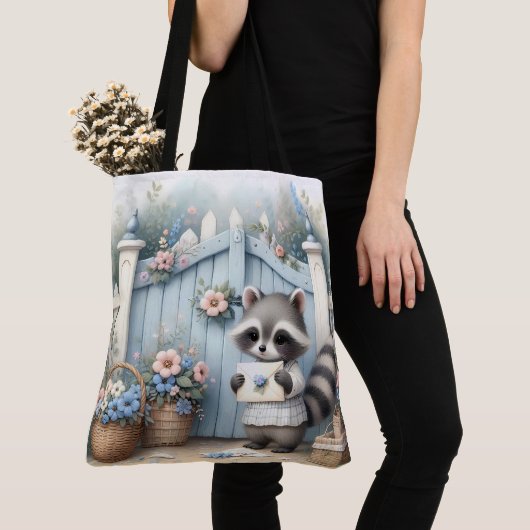 Pastel-Waschbären-Briefgarten Tasche (Von Nahem)