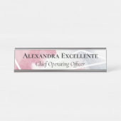 Pastel Wasserfarbe Geometrische moderne, benutzerd Schreibtischnamensplakette (Vorderseite )