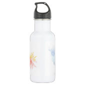 Pastel Wasserfarbe Kunst Angriff Kinder Signatur Edelstahlflasche (Rückseite)