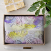 Pastel Wasserfarbe und Tinte Blumendoodle Linie Ar Seidenpapier (Geschenk)