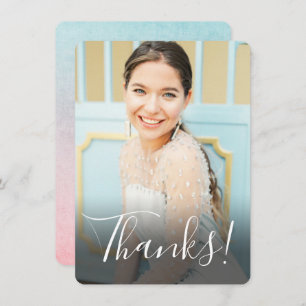 Pastel Wasserfarbe Zurück Foto Aqua Dankeskarte