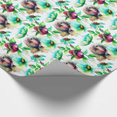 Pastel Wasserfarben Abstrakte Blume Geschenkpapier (Ecke)