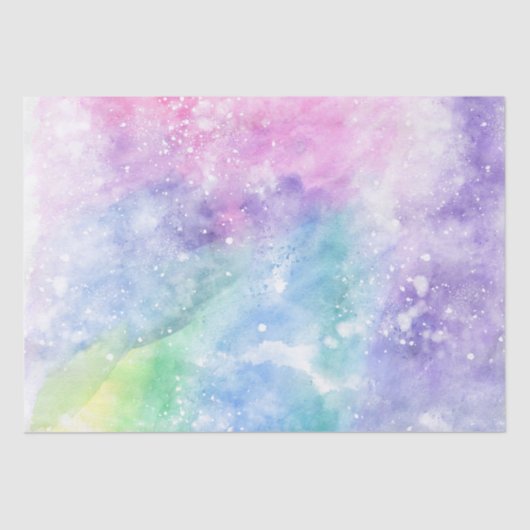 Pastel Wasserfarben-Galaxie Seidenpapier (Vorderseite)