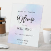 Pastel Wasserfarben Willkommen bei unserer Hochzei Sockelschild (In Situ)