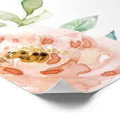 Pastel Wasserfarbenfloral mit benutzerdefinierten  Poster (Ecke)