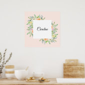 Pastel Wasserfarbenfloral mit benutzerdefinierten Poster (Küche)