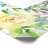 Pastel Wasserfarbenfloral mit individuellem Namen Poster (Ecke)