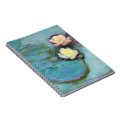 Pastel Water Lilies Tranquil Pond Notebook Notizblock (Rechte Seite)