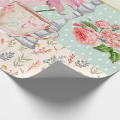 Pastel watercolor background Botanical Birthday Geschenkpapier (Ecke)