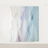 Pastel Watercolor Berge Landschaft Tapisserie Wandteppich (Vorderseite)