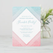 Pastel Watercolor Birthday Slumber Party Aqua Einladung (Stehend Vorderseite)