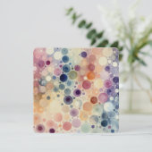 Pastel Watercolor Blubble Muster Einladung (Stehend Vorderseite)