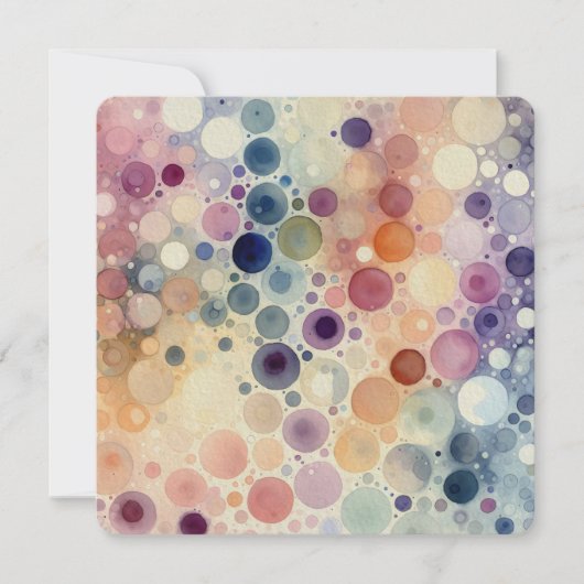 Pastel Watercolor Blubble Muster Einladung (Vorderseite)