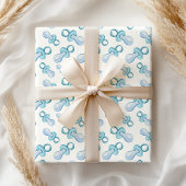 Pastel Watercolor Blue Baby Boy Schnuller Geschenkpapier