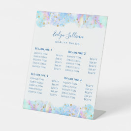 Pastel Watercolor Blue Glitzer Beauty Salon Sockelschild
