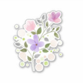 Pastel Watercolor-Blume Aufkleber (Vorderseite)