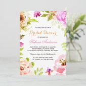 Pastel Watercolor Blume Botanisches Brautparty Einladung (Stehend Vorderseite)